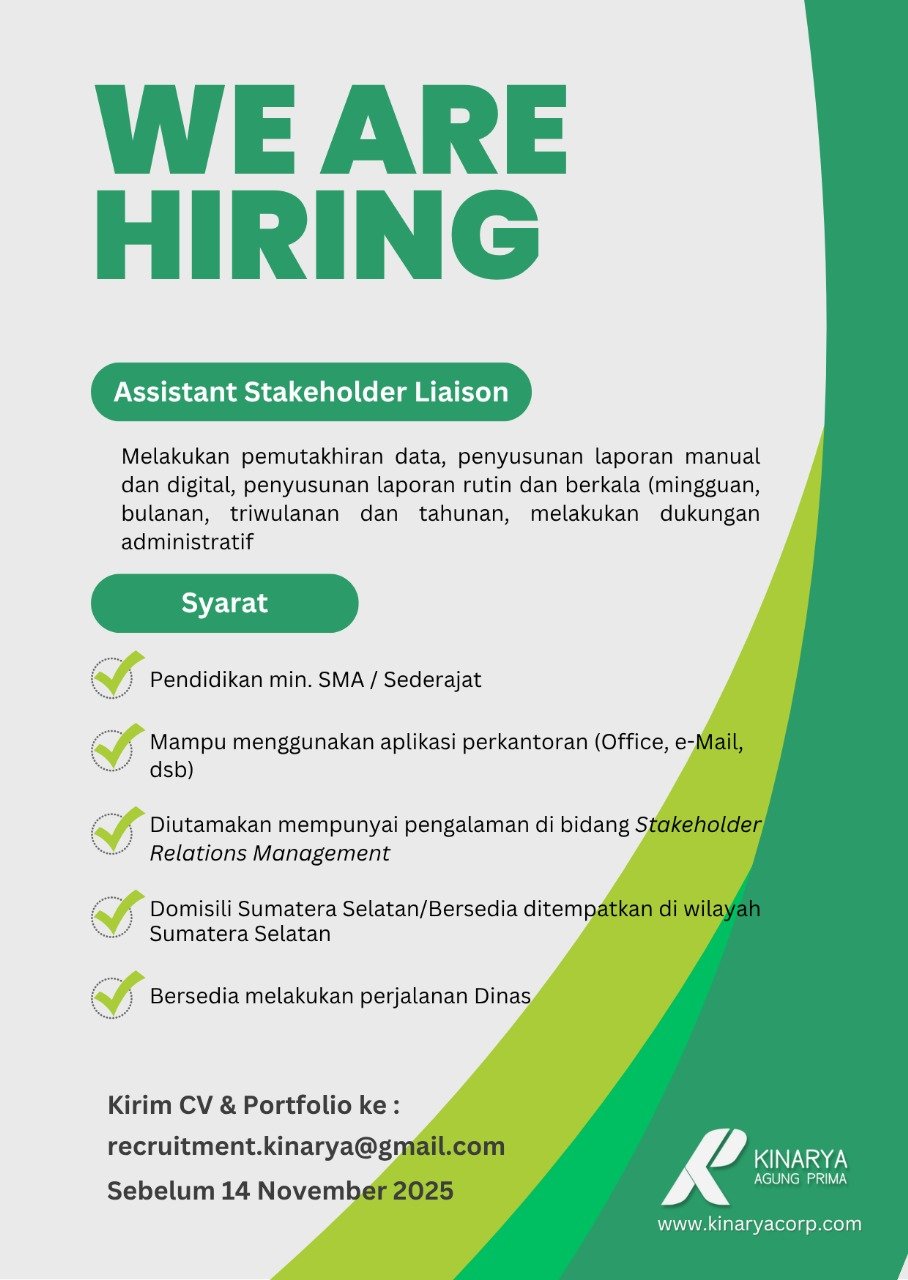 Lowongan Assistant Stakeholder Liaison
