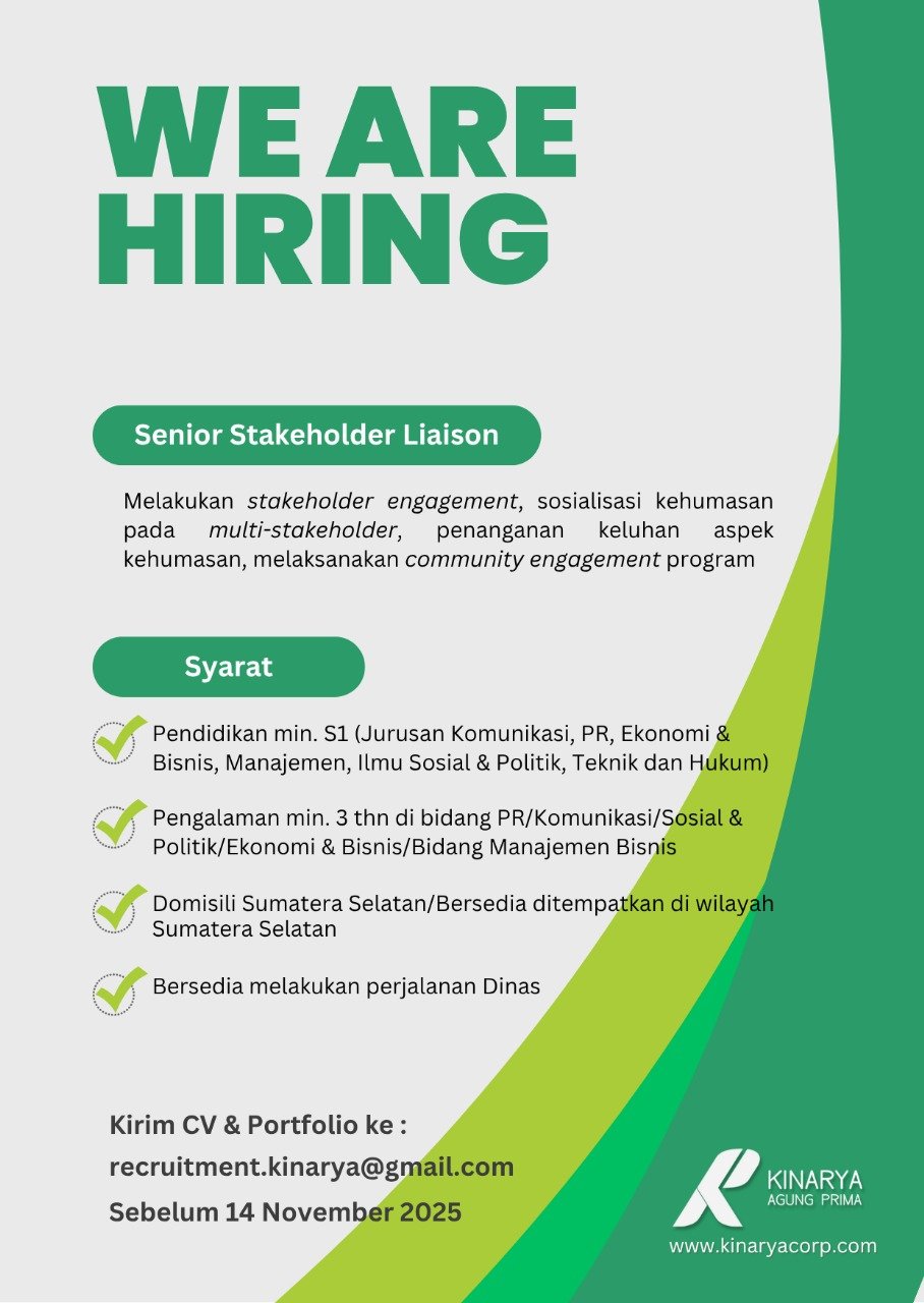 Lowongan Senior Stakeholder Liaison